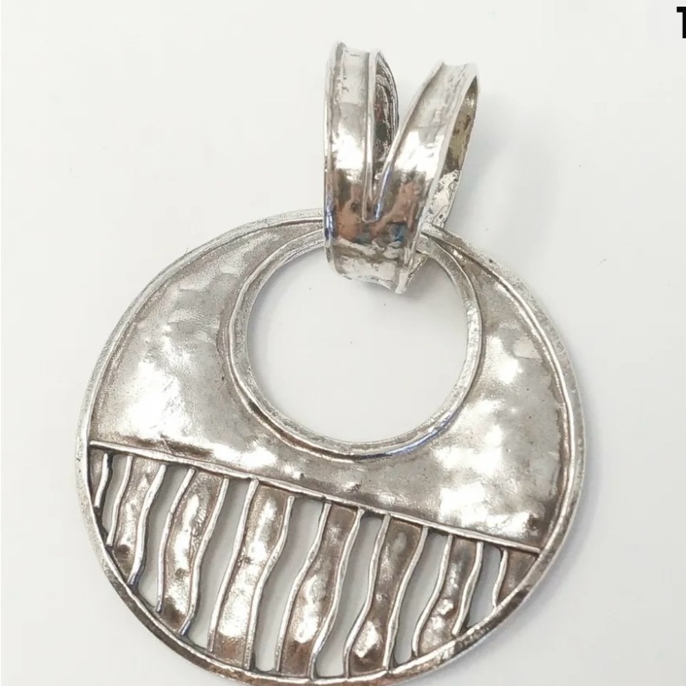 Retired Silpada Sterling Silver Cascading Waves Hammered necklace pendant